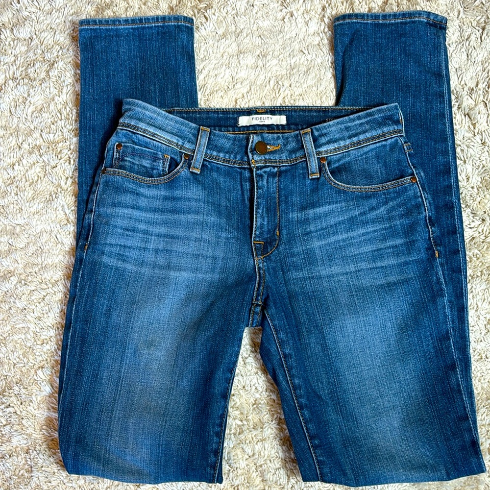 FIDELITY DENIM "Stevie" Dark Vintage, Mid-Rise Skinny, Size 26